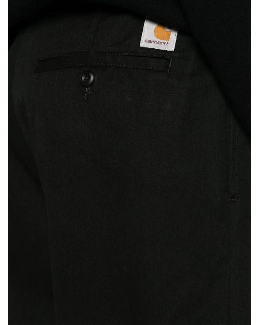 Carhartt Black Calder Mid-Rise Wide-Leg Twill Trousers for men