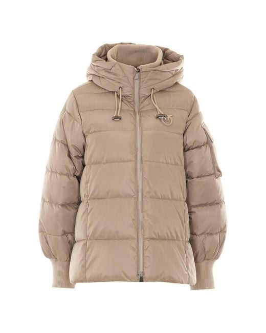 Pinko Natural Crusca Hooded Parka Coat