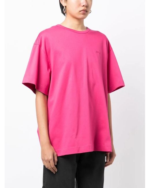 Juun.J Pink Compliqué Motif-Embroidered Cotton T-Shirt