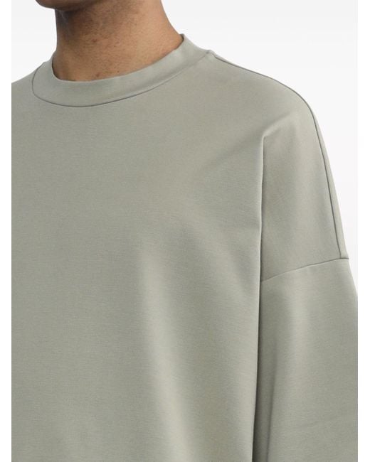 Fear Of God Gray Embroidered Drop-shoulder T-shirt for men