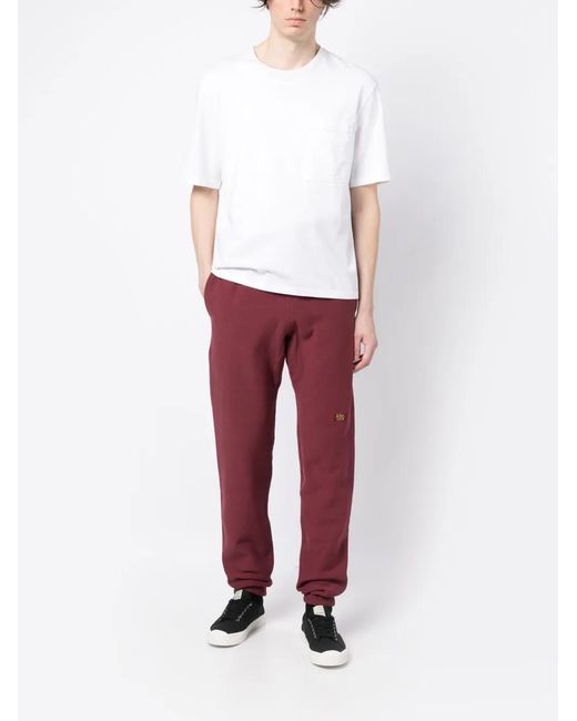 Advisory Board Crystals Red Logo-Patch Track Pants for men