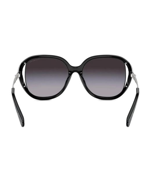 COACH Black Gradient-Lens Round-Frame Sunglasses