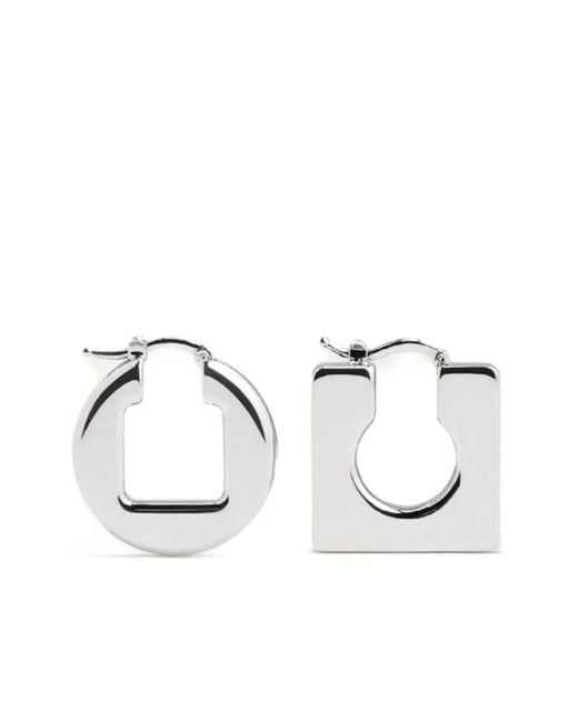 Jacquemus Natural Les Boucles Rond Carré Ohrringe