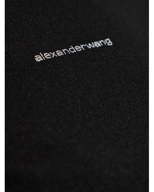 Alexander Wang Black Shimmering-Logo T-Shirt