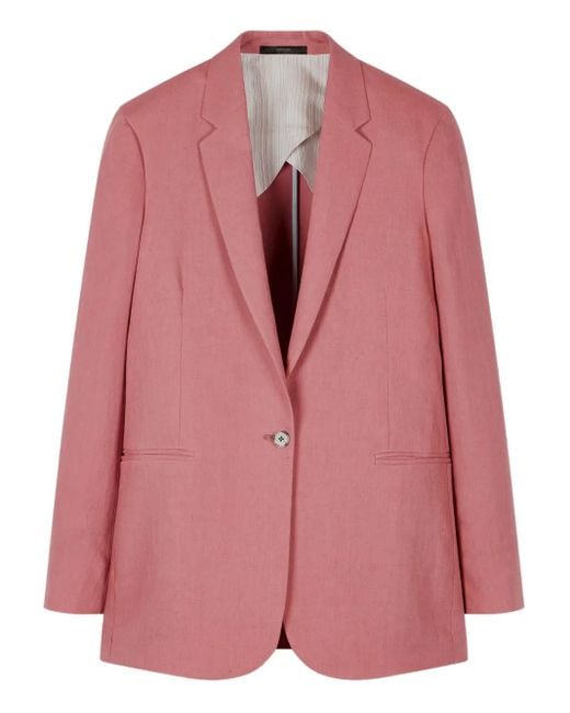 Paul Smith Pink Single-Button Wool Blazer