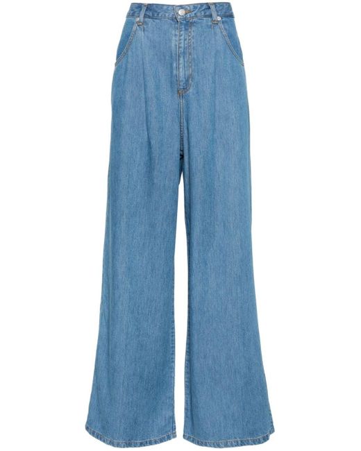 Officine Generale Blue Moana Low-rise Wide-leg Jeans
