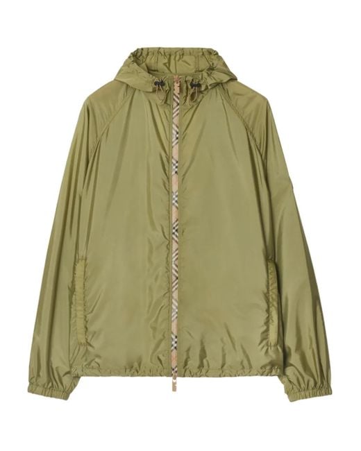 Burberry Green Vintage Check-Trim Jacket for men