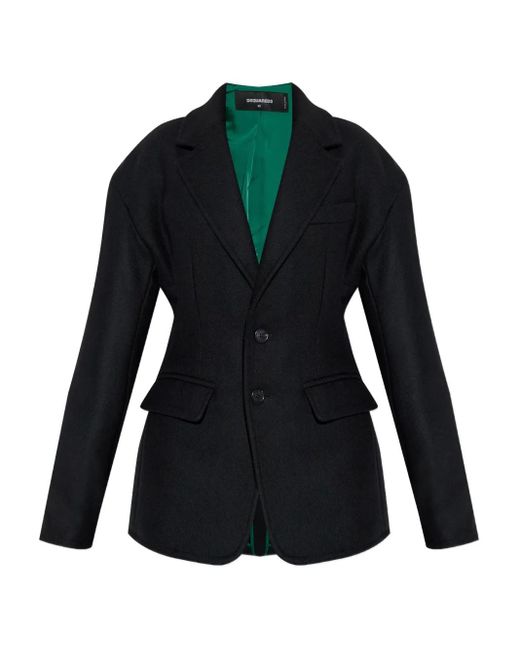 Chaqueta de mezcla de lana con dos botones DSquared² de color Black