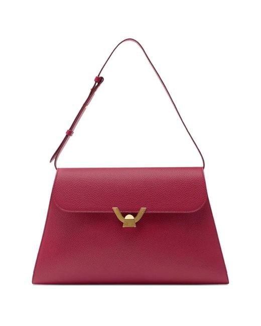 Coccinelle Purple Leather Shoulder Bag