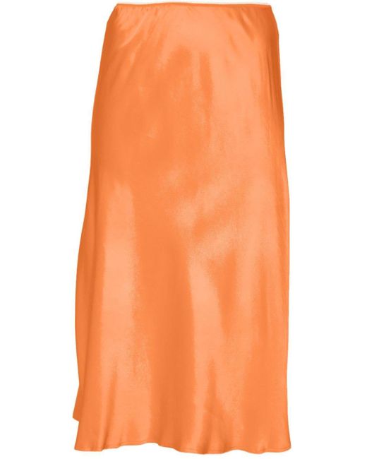 Falda de satén acampanada N°21 de color Orange