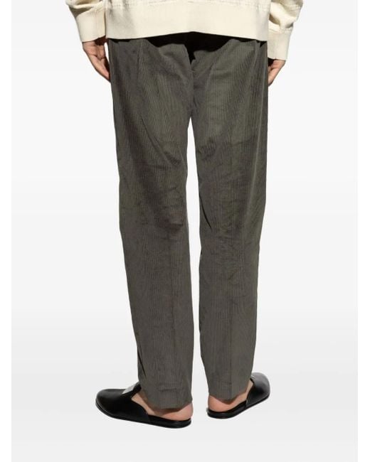 Rag & Bone Gray Pleated-Front Corduroy Trousers for men