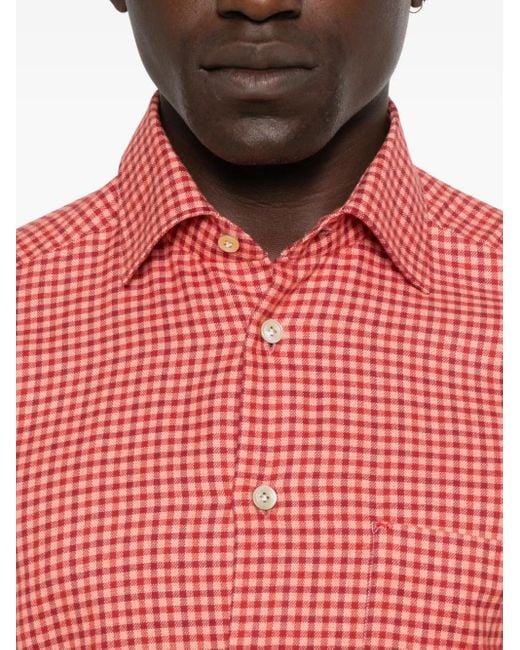 メンズ Kiton Checked Shirt Pink