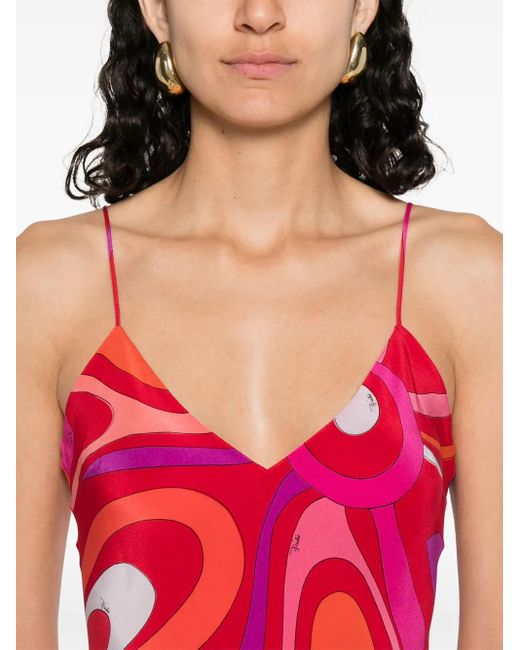 Emilio Pucci Pink Maxikleid mit Print