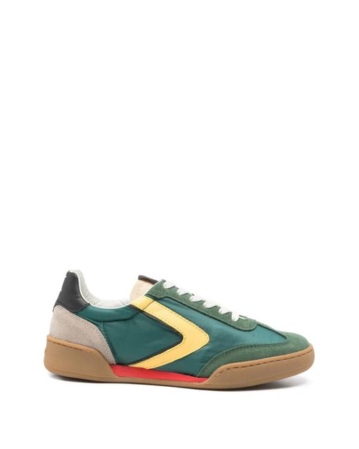 Valsport Green Suede-Panel Sneakers for men