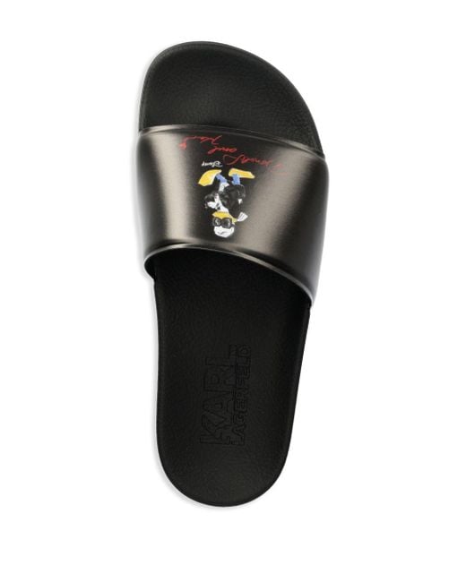 Karl Lagerfeld Black Karl-motif Flip Flops