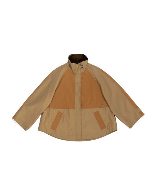Bimba Y Lola Brown Corduroy-Collar Zip-Up Jacket
