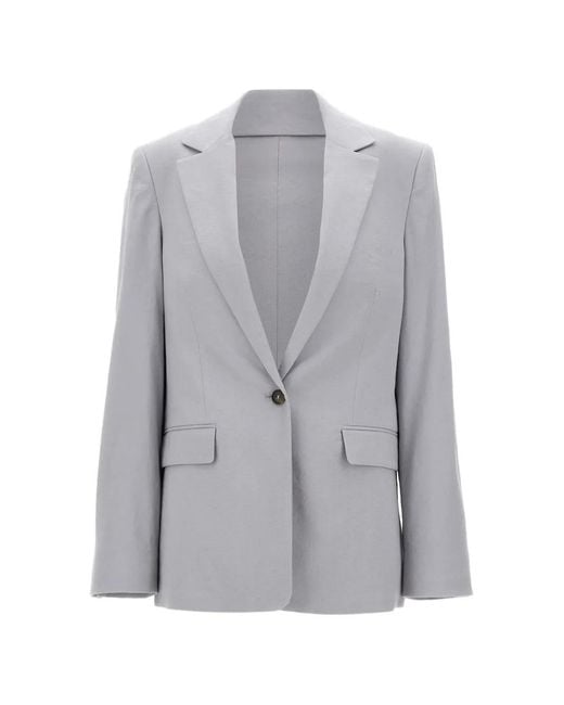 Vince Gray Flap-Pocket Button Blazer