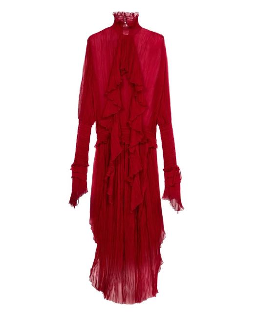 Robe Longue À Volants Blumarine en coloris Red