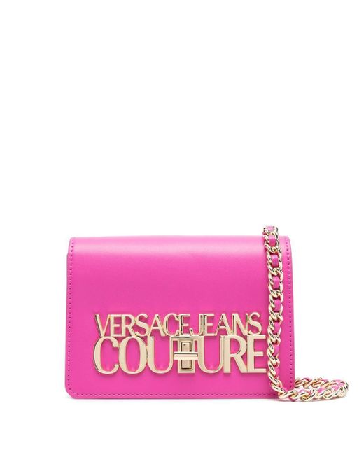 Versace Jeans Couture Denim Logo-lettering Chain-detailing Crossbody ...