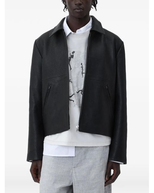 Won Hundred Black Dutton Leather Jacket for men