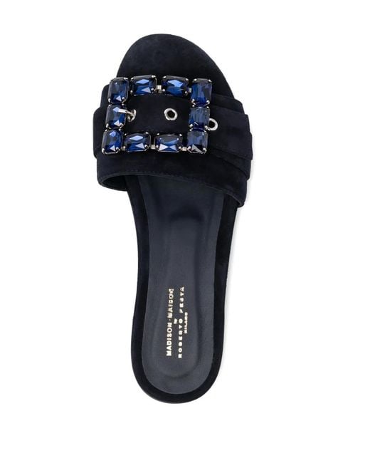 Madison Maison Blue Madison Maison Fade Jeweled Buckle Khaki Sandal