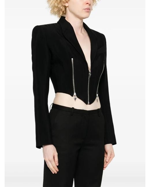 Mugler Black Zip-Up Jacket