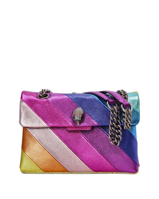 Kurt Geiger Purple Stripe Chain Shoulder Bag
