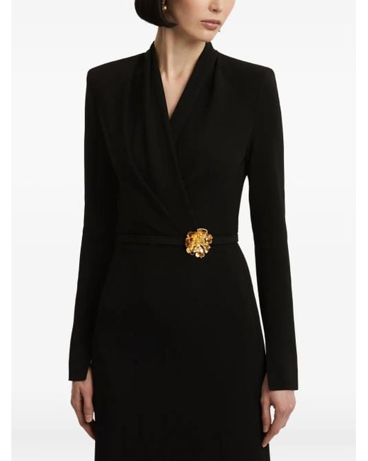 Oscar de la Renta フローラル ドレス Black