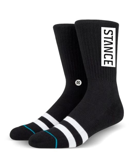 Stance Black Logo-Detail Striped Socks for men