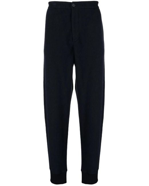 Giorgio Armani Blue High-Waist Tapered-Leg Trousers for men