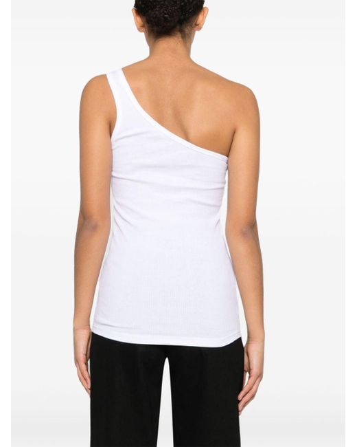 Isabel Marant White One-Shoulder Ribbed Top