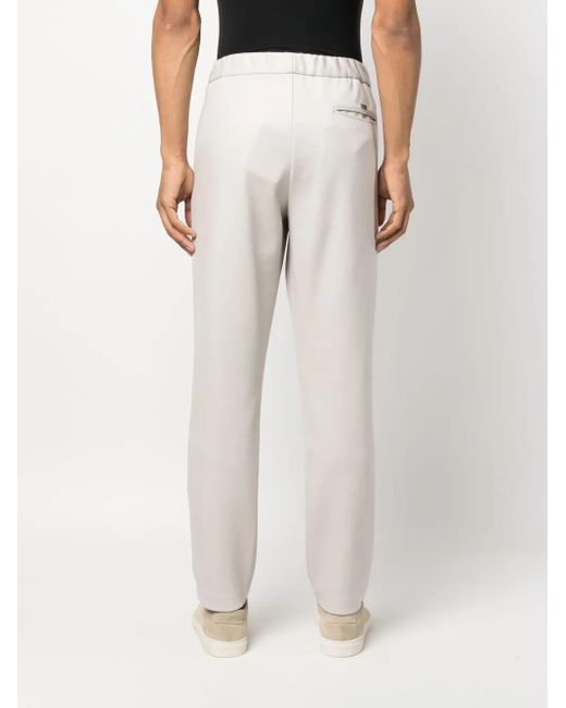Herno White Drawstring Straight-Leg Trousers for men