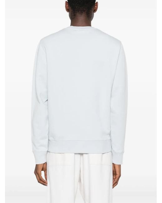 Maison Kitsuné Maison Kitsune 'fox Head Cotton Sweatshirt in het White voor heren