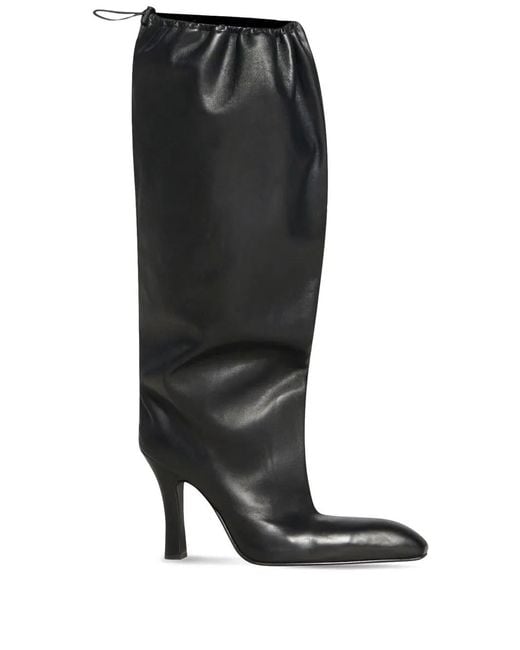 Balenciaga Black Falcon 105mm Leather Knee Boots