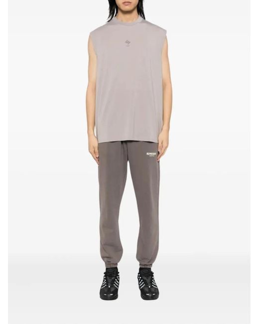Represent Gray Cotton Track Pants for men