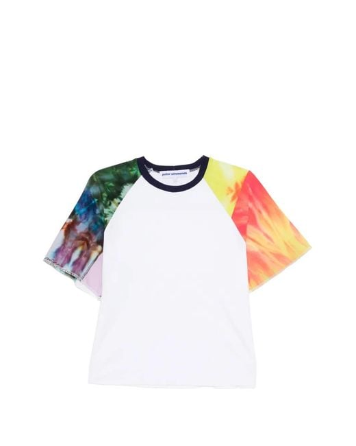 Stain Shade Blue Tie-Dye Raglan-Sleeve T-Shirt for men