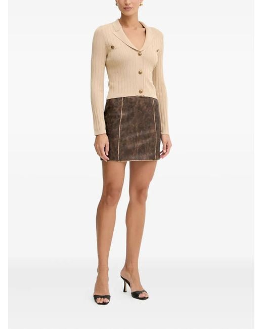 Guess Natural Button Ribbed Cardigan