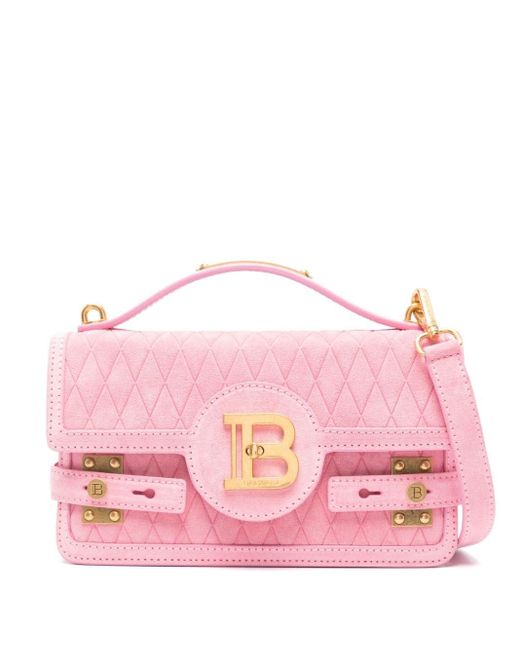 Balmain Pink B-buzz Suede Tote Bag