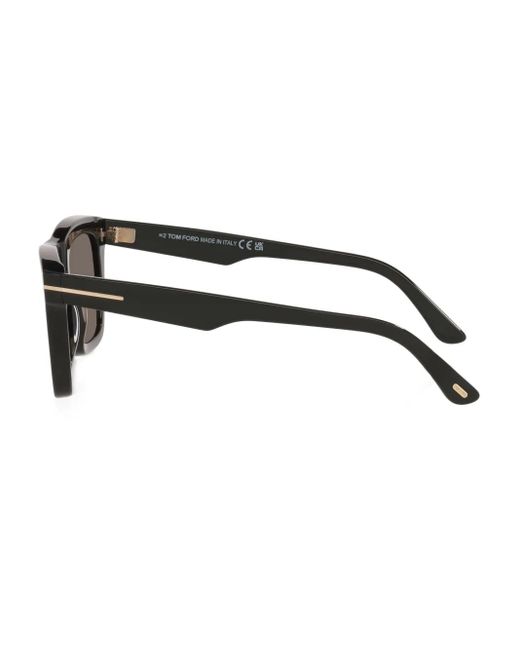 Tom Ford Gray Leilo Metal-Detail Rectangle Sunglasses for men