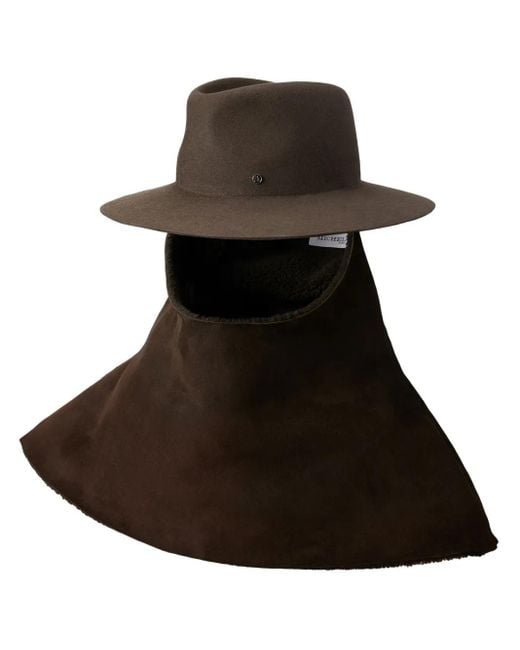 Maison Michel Black Charles Hooded Hat
