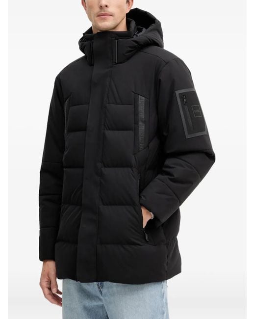 Veste Matelassée À Capuche Boss pour homme en coloris Black