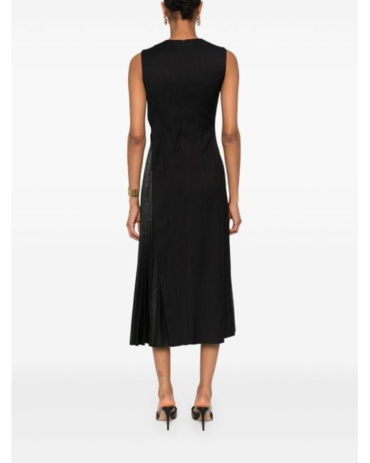 Nissa Asymmetric Midi Dress in Black Lyst UK