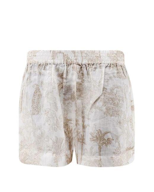 Mc2 Saint Barth White Elasticated-Waist Printed Shorts