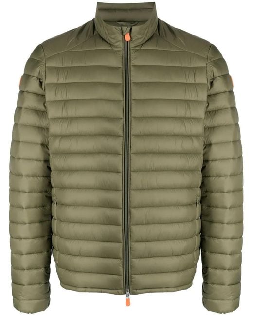 Save The Duck Green High-Neck Padded Jacket for men