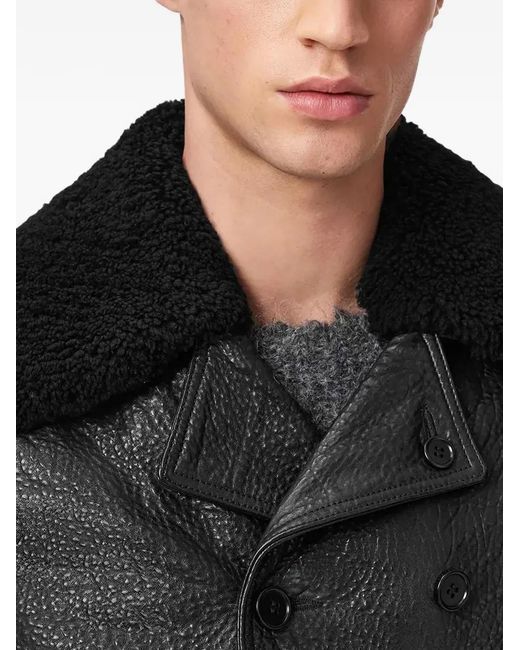 AllSaints Black Hamlet Leather Jacket for men