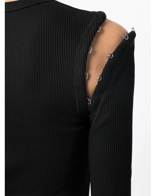 Dion Lee Black Hook And Eye Ribbed Mini Dress