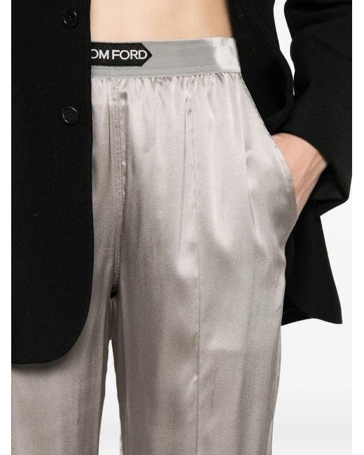 Tom Ford Pyjamabroek Met Logopatch in het White