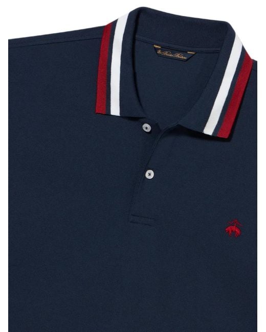 Brooks Brothers Blue Embroidered-Logo Polo Shirt for men