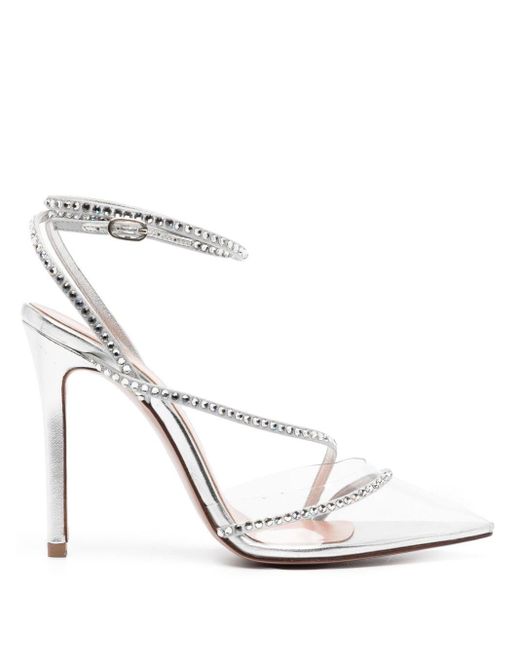 Andrea Wazen Crystal-embellished 70mm Sandals in White | Lyst UK
