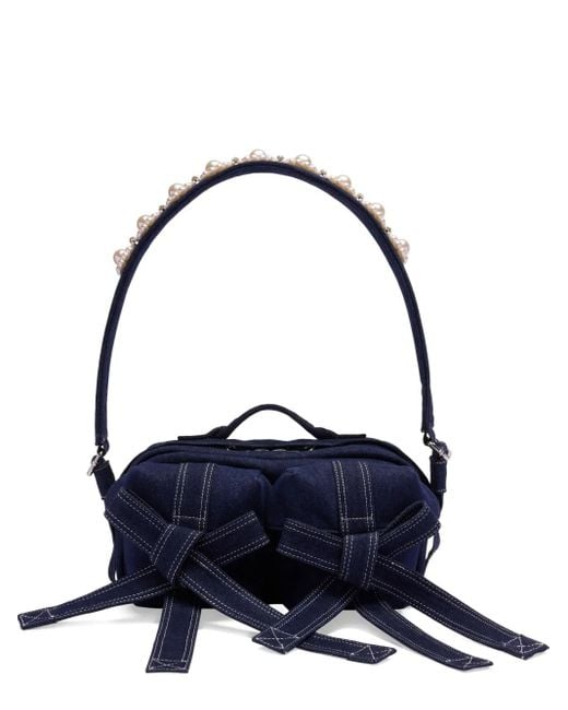 Simone Rocha Blue Embellished Bow Bag